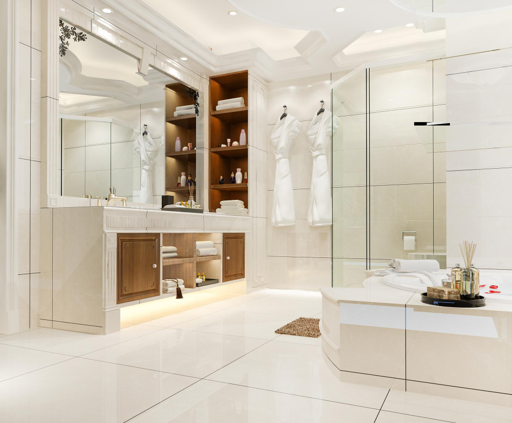 Modern bathroom renovation completed by a professional bathroom remodeling contractor